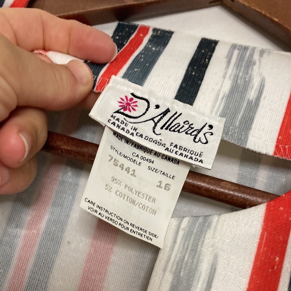 New Vintage Blazer Womens Large XL White Gray Red Stripe Light Jacket Retro 90s - Picture 11 of 14